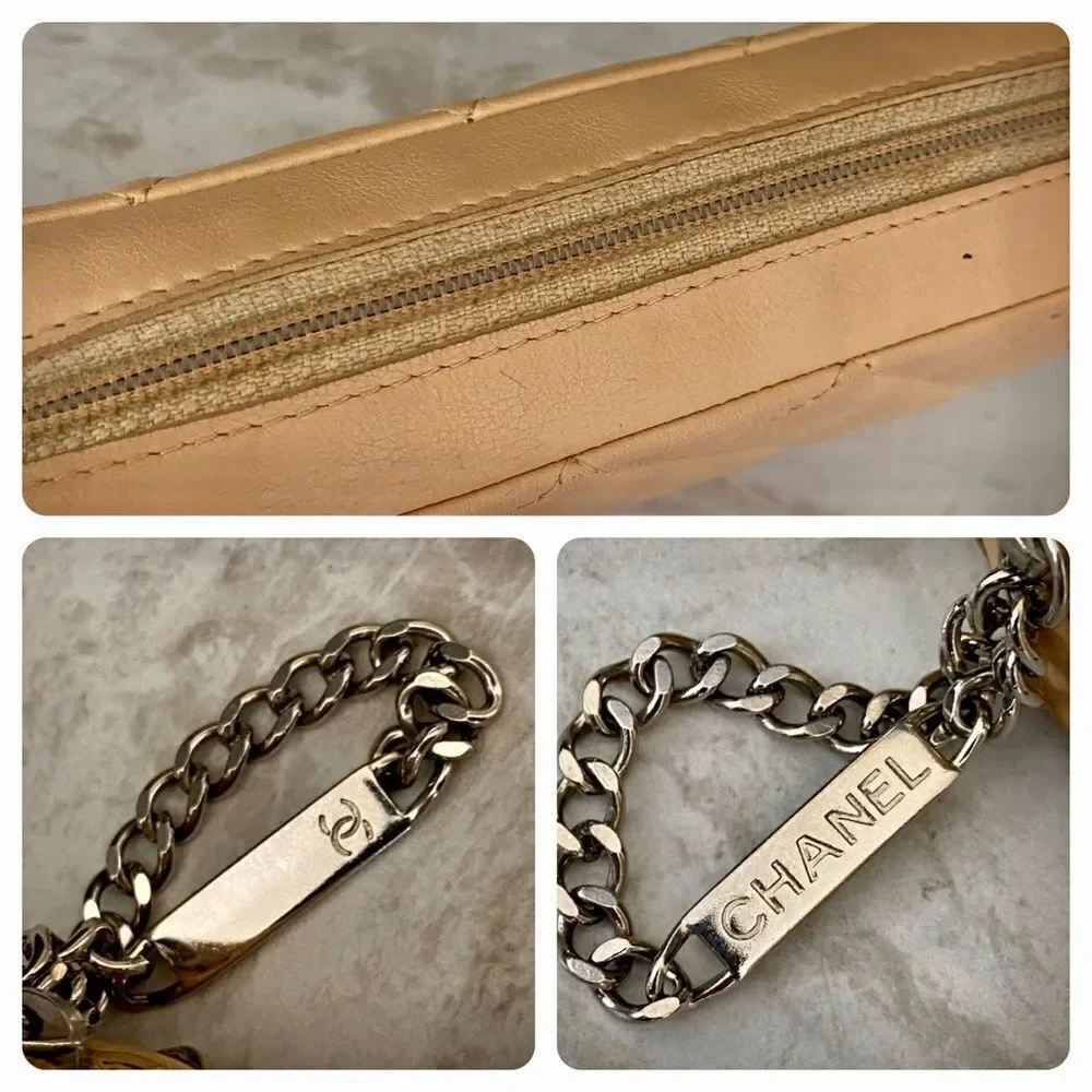 CHANEL CC Cambon line leather pouch Beige/orange - Picture 11 of 15